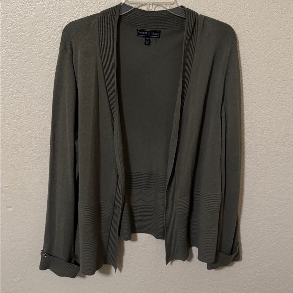 Sienna Sage Women's Olive Green Cardigan Sweater